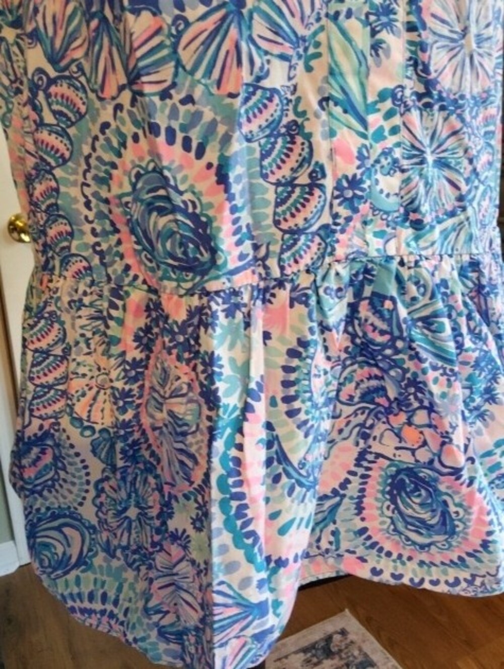 Lilly Pulitzer Blue Pink Paisley Floral Sleeveless Peplum Top Medium - Picture 4 of 13